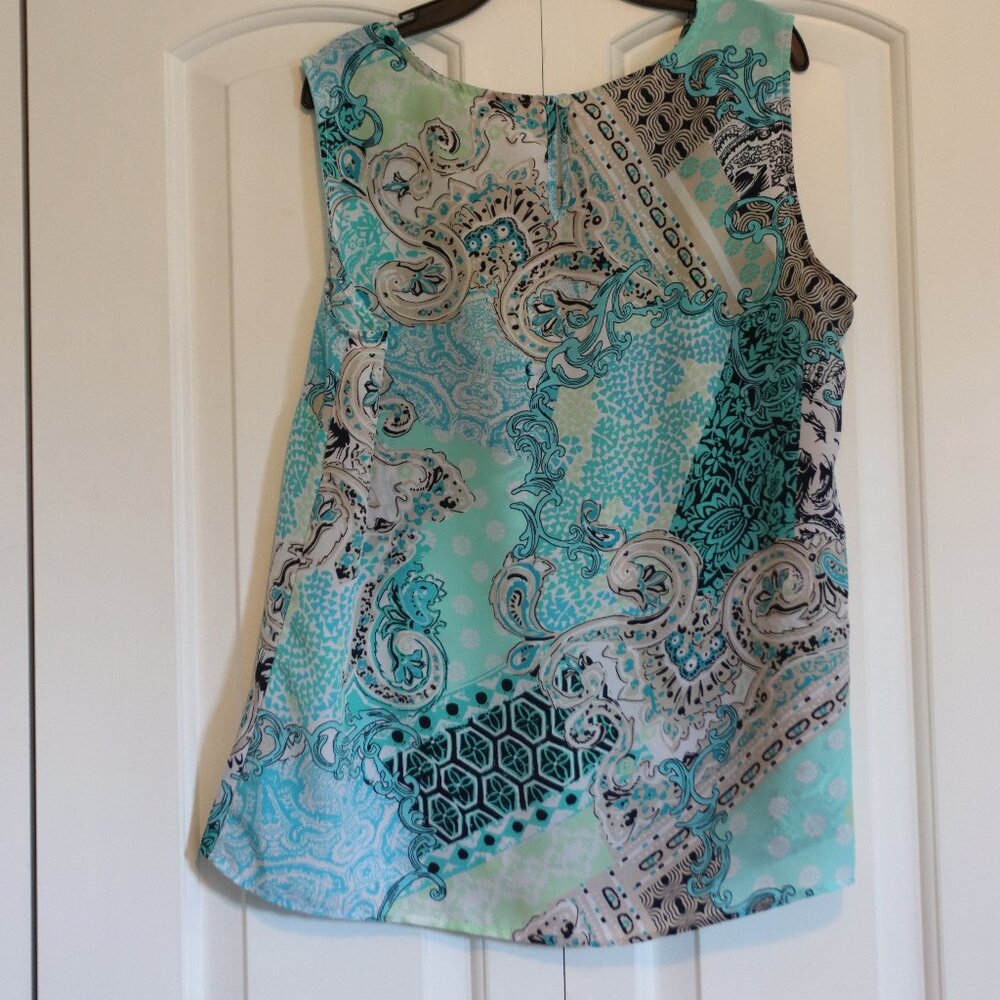 Christopher & Banks Lightweight Colorful Sleeveless Blouse Large Casual, Office